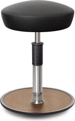 Produktbild von Sitz- Stehhocker Free Regular Hutsitz skai Kunstleder schwarz chrom /Natur.