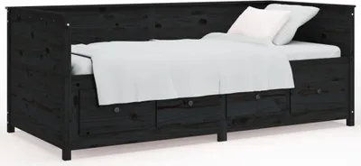 Zdjęcie produktu dla VidaXL 820905, sofa rozkładana, Czarny, Drewno sosnowe, 2075 mm, 970 mm, 800 mm