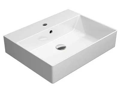 Immagine prodotto di Sapho GSI Kube X - Lavabo 600x470 mm, con 1 foro per rubinetto, Extraglaze, bianco 9431111