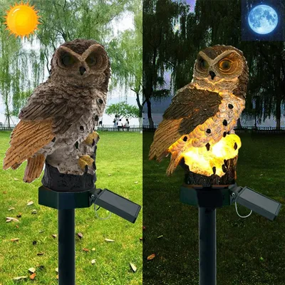 Produktbild von Wasserdichte Eule Design Solar Rasenlampe (braun), Outdoor Solar Light Gartendekoration Lampe
