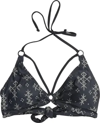 Produktbild von Black Premium by EMP Damen schwarzes Bikini-Oberteil mit Print XXL