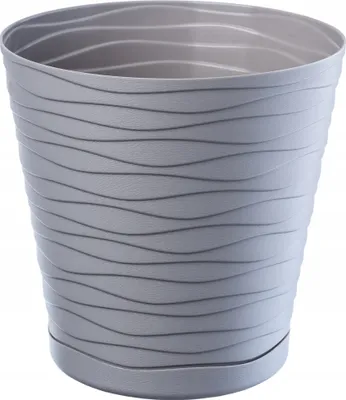 Immagine prodotto di KADAX vaso da fiori "Greve", vaso da fiori con sottovaso, fioriera da interno, 11 cm, grigio