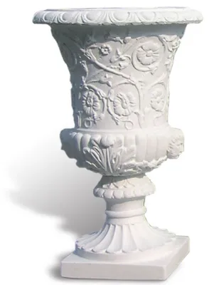 Produktbild von Casa Padrino Luxus Barock Blumentopf Matt Weiß Ø 49 x H. 78 cm - Handgefertigter Barockstil Pflanzentopf aus hochwertigem Carrara Marmorkies - Barock Garten Deko - Luxus Qualität - Italy