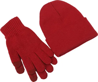 Produktbild von Winterwarmes Strickhandschuhe- und Mützenset für Damen und Herren, weiche Mütze und Touchscreen-Handschuhe für kaltes Wetter