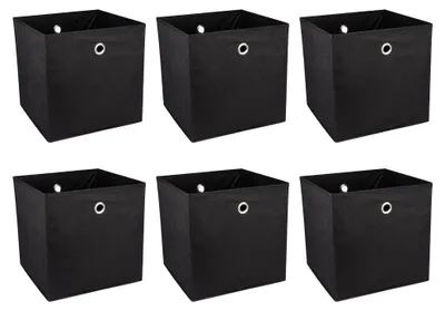 Faltbare Aufbewahrungsboxen 30x30x30 cm schwarz 6 St.