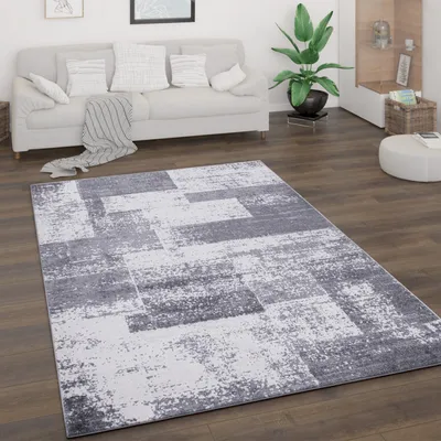 Immagine prodotto di Tappeto soggiorno a pelo corto vintage astratto moderno geometrico motivo a rombi dimensioni 120x160 cm
