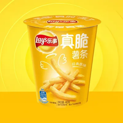 Productafbeelding van Lay's Kartoffelchips, originele smaak, 40g doosje – Extra knapperige chips met een klassieke smaak + Verpakkingsbescherming van Heartforcards