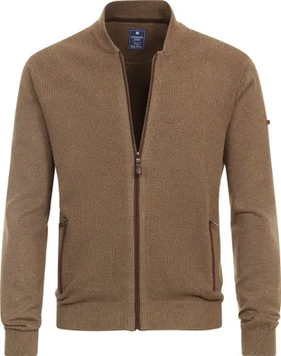 Immagine prodotto di REDMOND Cardigan casual da uomo con chiusura a cerniera in cotone marrone 3XL