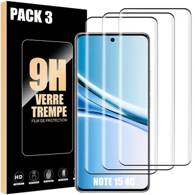 Image de 3 Verre Trempé Intégral pour Xiaomi Redmi Note 15 4G, Protection d'écran Antichoc Anti-Rayures 9H