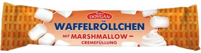 Produktbild von DOVGAN Waffelröllchen mit Marshmallowfüllung 45g