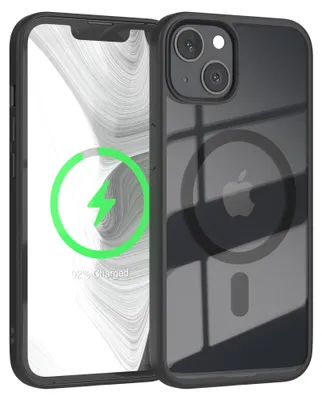 Produktbild von EAZY CASE Clear MagSafe Case für Apple iPhone 13, Qi-Charging, Silikon mit Kameraschutz, Bumper Case in Schwarz