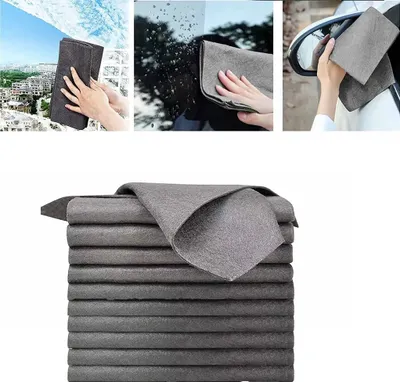 Produktbild von Verdicktes Magisches Reinigungstuch Streifenfreies Mikrofasertuch Wiederverwendbares Mikrofaser Reinigungstuch für Autoglas, 20*25cm, 10 Stück