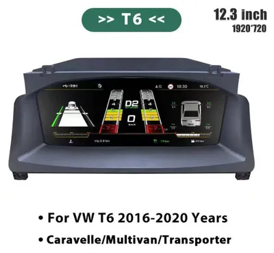 Produktbild von Digitales Armaturenbrett – Elektronisches Instrumentenpanel – LCD-Display – Autoinstrumententafel – VW T6, Baujahr 2016-2020, Kombi