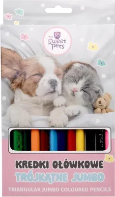 Productafbeelding van Driehoekige viltstiften, jumbo formaat, "The Sweet Pets", 12 kleuren - Beniamin
