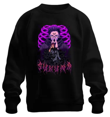 Imagen del producto de Sudadera con capucha, estilo "otaku", con el diseño de Sukuna, Itadori y Jujutsu Kaisen. Color: . Talla: M