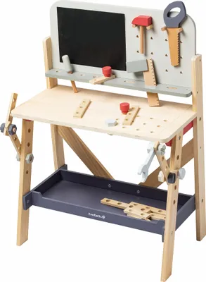 Produktbild von EverEarth Große Werkbank Pastell aus Holz – Kinder-Werkbank für kreatives Bauen & Rollenspiel - EE33795