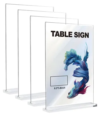 Image de 4 supports de table A5, double face, en acrylique, pour menus et brochures