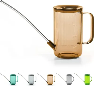 Produktbild von Gießkanne mit langem Ausguss für den Innenbereich, kleine Gießkannen für Zimmerpflanzen, Blumen, Sukkulenten (braun)