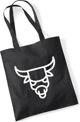 Produktbild von Huuraa Jutebeutel Stier Sternzeichen Symbol 10 Liter Black Baumwolle Tasche Geschenkidee