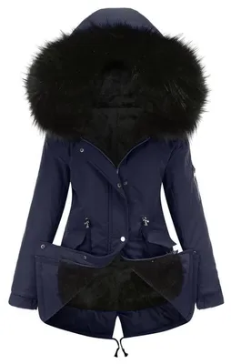 Imagen del producto de Parka para mujer - Capucha con forro de imitación de piel - Cálida y resistente al viento