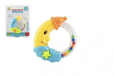 Produktbild von Chrastítko měsíc plast 11cm 2 barvy na kartě 0+