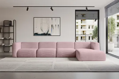 Produktbild von ALTDECOR Ecksofa - MIRA-L3 - 409x179x70 - Rosa - Corner Sofa Eckcouch Couch L-Form, links/rechts angeordnet
