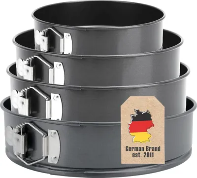 Image de Intirilife Set de 4 moules à charnière de différentes tailles - moule à gâteau, moule à pâtisserie, antiadhésif, jusqu'à 230 degrés, moule à gâteau