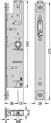 Produktbild von Schüco Treibriegelschloss 241955 für "InterLock" Antipanik-Schlösser