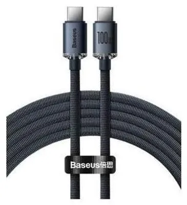 Zdjęcie produktu dla Baseus Crystal Shine Series Kabel Przewód Usb Do Szybkiego Ładowania I Transferu Danych Usb Typ C - Usb Typ C 100W 2M Czarny (Cajy000701)