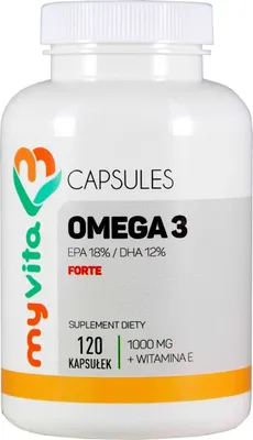 Produktbild von MyVita Omega-3 Forte 1000 mg, 120 Kapseln.
