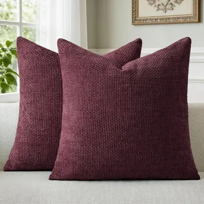 Zdjęcie produktu dla Poszewki na poduszki, kolor: bordo, wymiar: 45x45 cm, materiał: welur, zestaw 2 sztuki