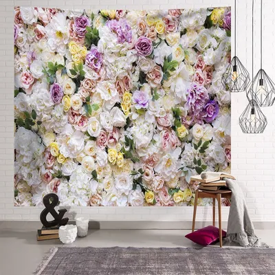 Produktbild von Blumen-Wandteppich, Wandbehang, Natur, Schlafzimmer, Wanddekoration, Japanische Pflanze, Kirschblüten, Bäume, Malerischer Wandteppich Für Zuhause, Stoff, Wandkunst, Decke (230 cm x 150 cm,Farbe 3)