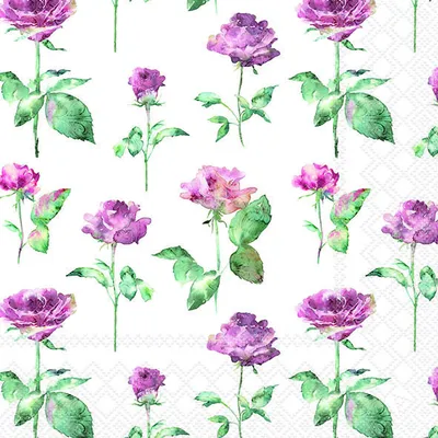 Produktbild von Servietten 33x33 cm Julia white - Rosen