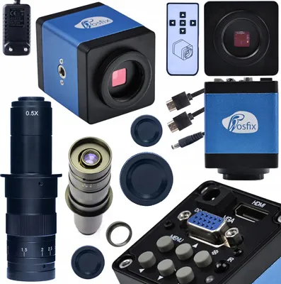 Obrázok produktu pre Rosfix Sada Draco Blue PRO KMDBP-HDMI-VGA + ODM-180X – Mikroskopická Kamera a Objektív s Bajonetom C 180x | FullHD, HDMI/VGA, 2MP Atď.