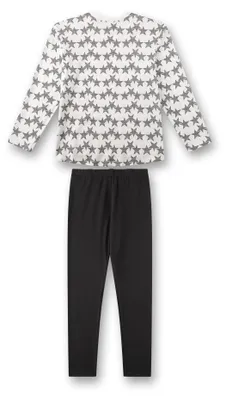 Produktbild von Sanetta Mädchen-Schlafanzug dunkelgrau | Gemütlicher Kinderpyjama