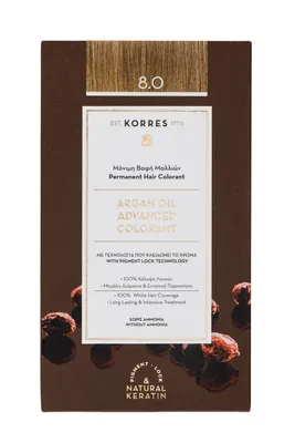 Zdjęcie produktu dla Korres Argan Oil Advanced Colorant, Blond, Light Blonde, Unisex, 50 ml, 75 ml, Do wszystkich włosów