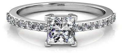 Image de Simple bague carrée en laiton de haute qualité, ornée de cristaux