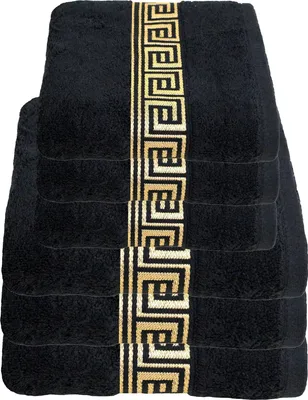 Produktbild von Julie Julsen Handtuch Sets 600g/m² SCHWARZ-GOLD,6 tlg. 3 Badetücher 3 Handtücher