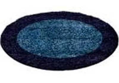 Produktbild von Teppich Wohnzimmer Hochflor Modern Design Langflor Shaggy Modern Flauschig, Größe: 160 cm Rund, Farbe: Marineblau