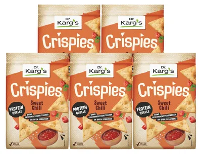 Productafbeelding van Dr. Kargs Crispies, zoete chili smaak, krokant gebakken in de oven, 170g, 5-stuk verpakking