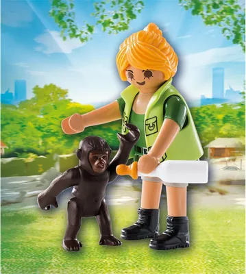 Produktbild von PLAYMOBIL 9074 - Tierpflegerin mit Gorillababy