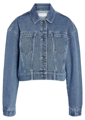 Produktbild von NOISY MAY Kurze Jeansjacke mit Knopfleiste und Umlegekragen Größe: L