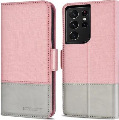 Produktbild von Samsung Galaxy S21 Ultra Pink Grau Stoffklappenhülle Sm-G998