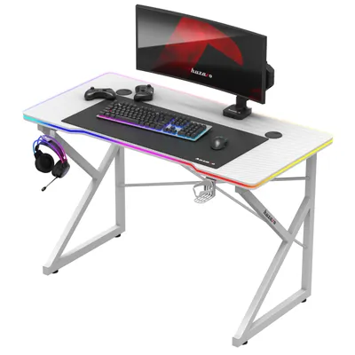Image de Huzaro Hero 1.7 RGB White - gaming table
