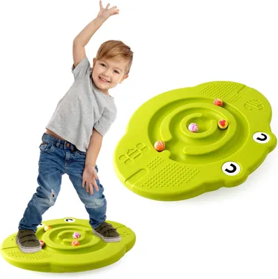 Produktbild von Balance Board für Kinder, Kunststoff Wippbrett mit Trittsteinen, 100 kg, für Aktivspiel