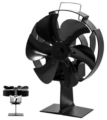 Productafbeelding van Instelbare hoek kachelventilator - Warmte-aangedreven, 6 bladen