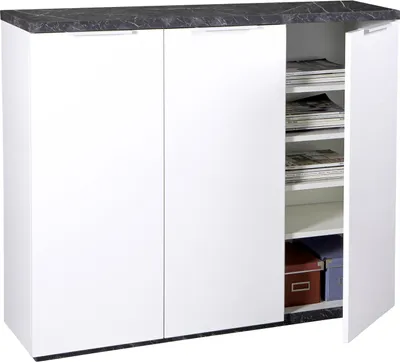 Produktbild von Kommode - Weiß Hochglanz - B 120 cm - 3 Türen
