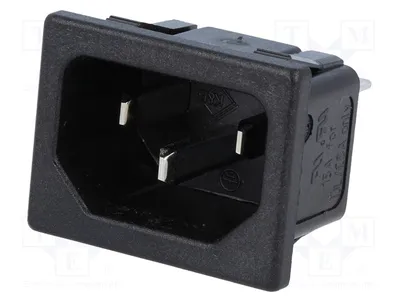 Image de 1 connecteur : prise mâle pour alimentation secteur, 10A. Connecteurs