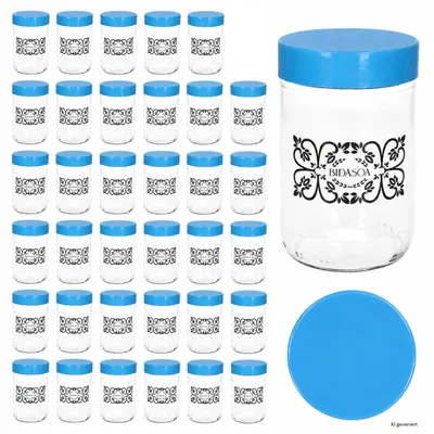 Produktbild von 36er Set Ida Aufbewahrungsglas 0,5L Vorratsgläser blau Müsli Nüsse