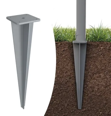 Produktbild von Erdanker für Seitenmarkisen - Metall - 9 x 9 x 46 cm